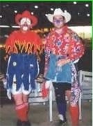 Tex Roberts, rodeo clown and his Pal Scooter